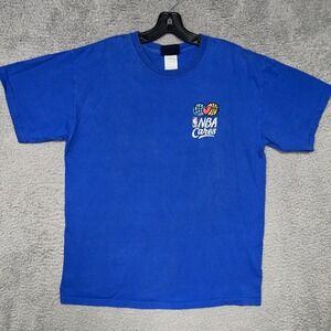 NBA Exclusive Collection NBA Cares T Shirt Sz L Blue Employee Volunteer 2-Sided